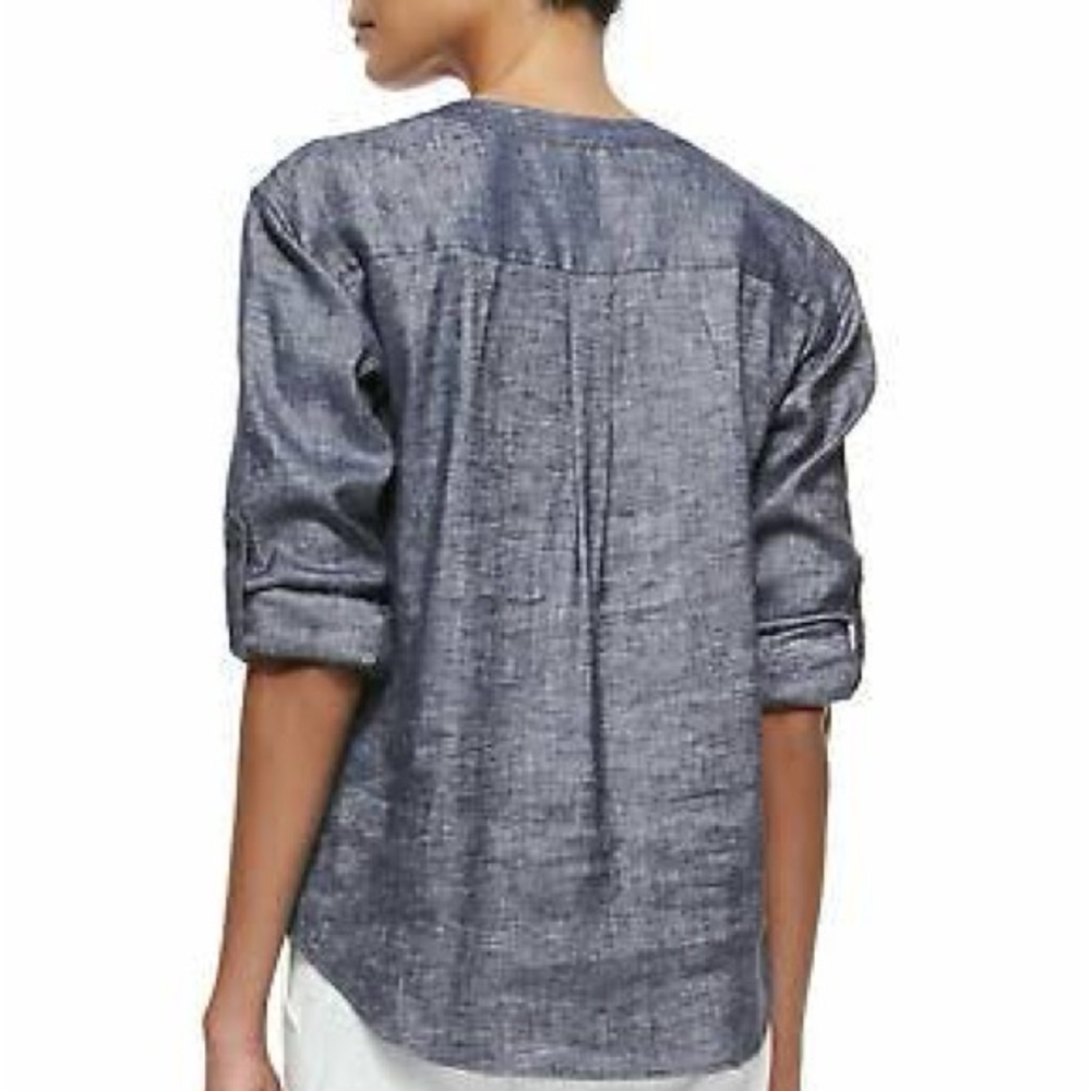 Theory Trisalta Linen Top Size Large - Picture 2 of 12